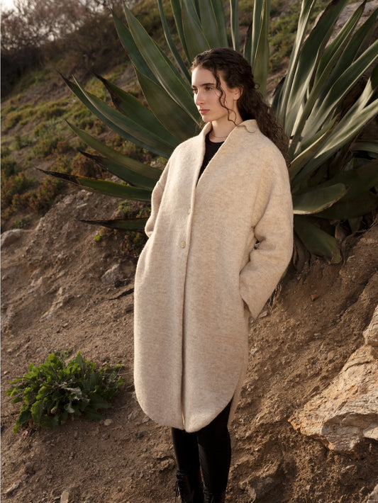 319 Cigala Coat Beige Organic Wool (Copy)