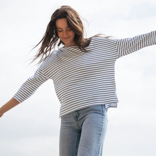 Striped Boat Neck Top  Solent Stripes