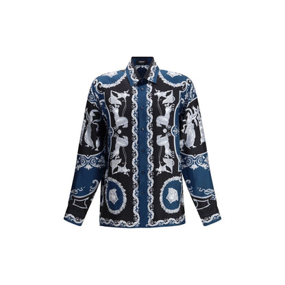 Versace Blue Silk Shirt