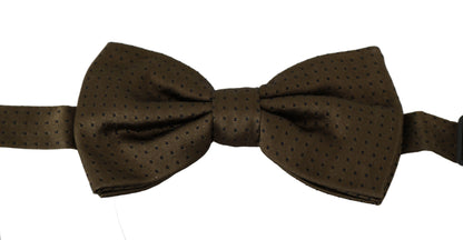 Dolce & Gabbana Brown Polka Dots Silk Adjustable Neck Papillon Men Bow Tie