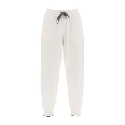 Brunello Cucinelli White Cashmere Casual Pants