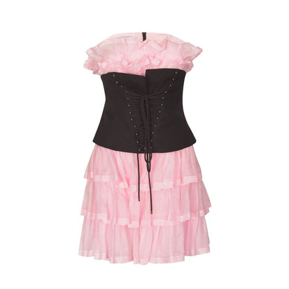 Philosophy di Lorenzo Serafini Multicolor Cotton Cocktail Dress