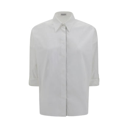 Brunello Cucinelli White Cotton Dress Shirt