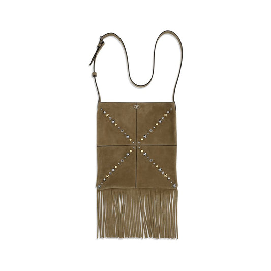 Valentino Garavani Beige Calf Leather Bos Taurus Shoulder Bag