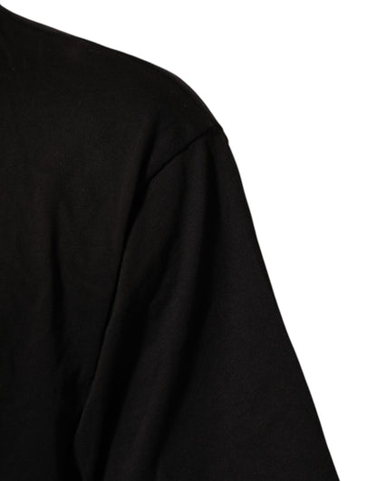 Dolce & Gabbana Black Logo Print Cotton Crew Neck T-shirt