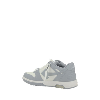 Off-White Gray Polyester Low Top Sneakers