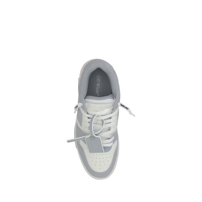 Off-White Gray Polyester Low Top Sneakers