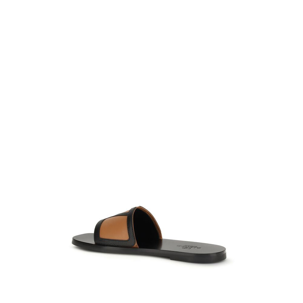 Valentino Garavani Black Goatskin Flat Sandals