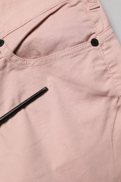 Ballantyne Light Pink Cotton Mid Waist Skinny Fit Denim Jeans