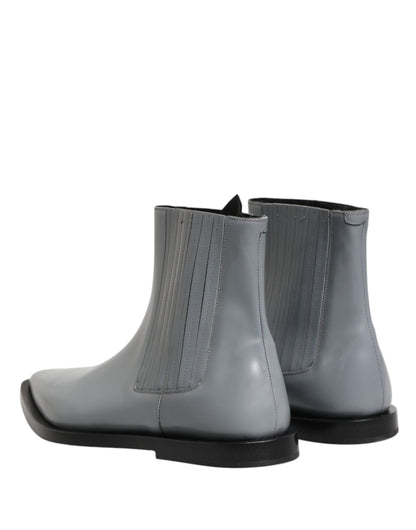 Dolce & Gabbana Light Gray Chelsea Short Ankle Boots Shoes