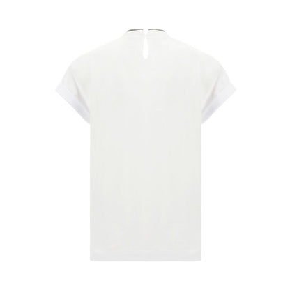 Brunello Cucinelli White Elastane T-Shirt