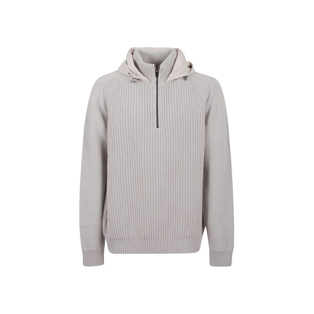 Herno Gray Wool Hoodie