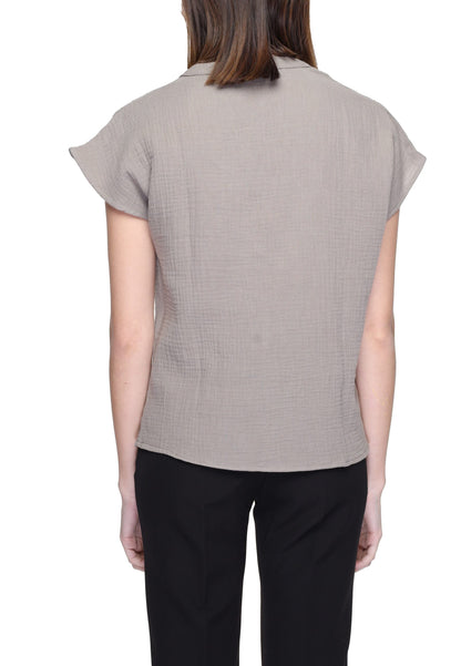 Jacqueline De Yong Beige Cotton Blouse