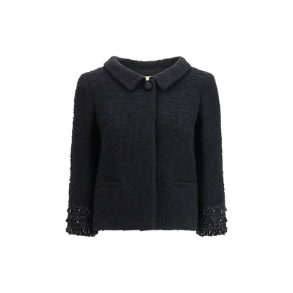 Valentino Black Wool Biker Jacket