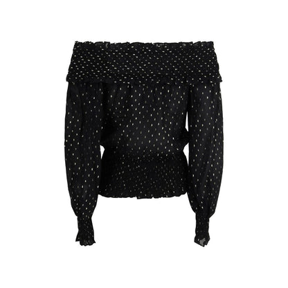 Self-Portrait Black Viscose Blouse