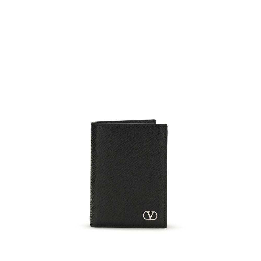 Valentino Garavani Black Calf Leather Bos Taurus Wallet