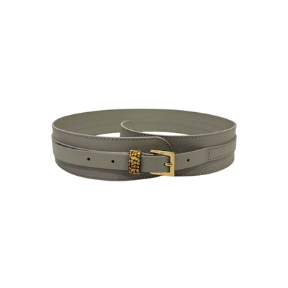 Borbonese Grey Genuine Leather Women's Belt