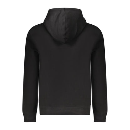 Guess Jeans Black Cotton Men Sweatshirt Slim Fit Hooded