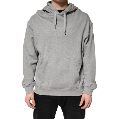 Dolce & Gabbana Gray Cotton Hooded Sweatshirt Sweater