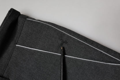 Daniele Alessandrini Gray Polyester Formal Dress Trouser Pants