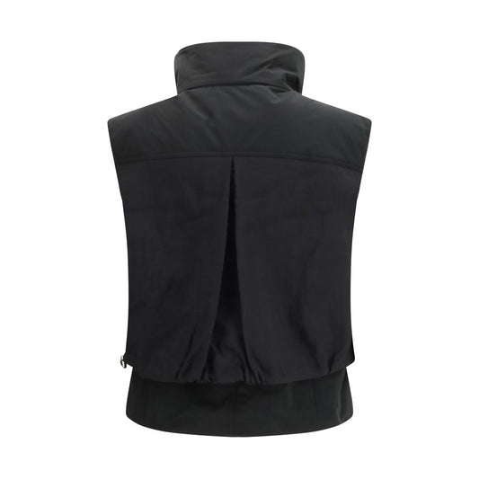 PINKO Black Nylon Sleeveless Jacket