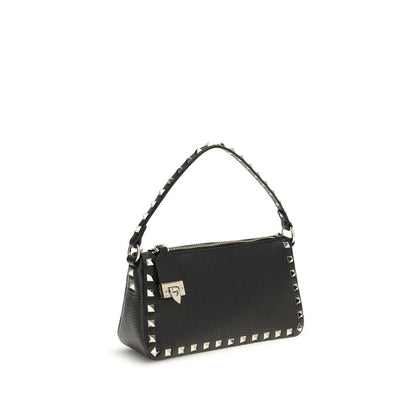 Valentino Garavani Black Calf Leather Bos Taurus Shoulder Bag