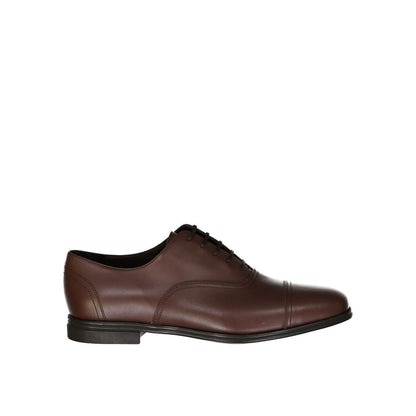Salvatore Ferragamo Brown Leather Oxfords And Derbies