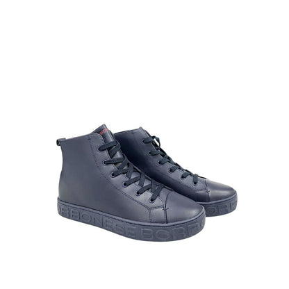 Borbonese Blue Genuine Leather Men Sneaker