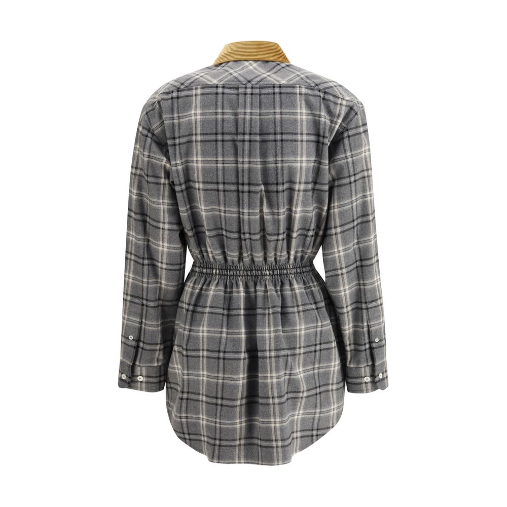 Miu Miu Gray Cotton Casual Dress