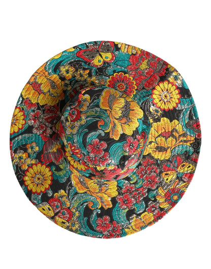 Dolce & Gabbana Men Multicolor Brocade Wide Brim Fisherman Capello Hat