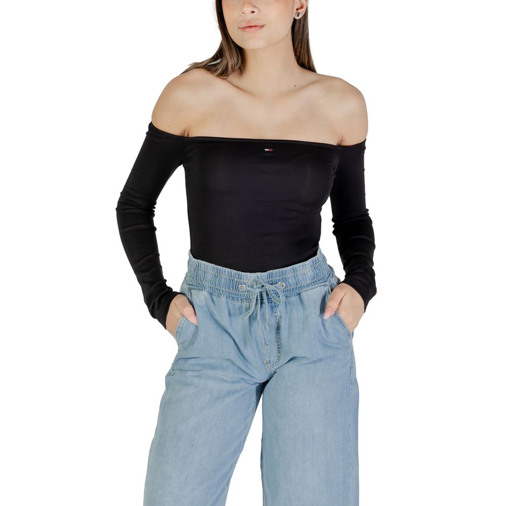 Tommy Hilfiger Jeans Black Recycled Cotton Long Sleeve T-Shirt
