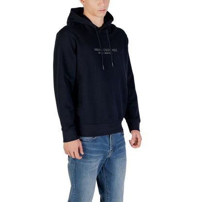 Armani Exchange Blue Cotton Hoodie