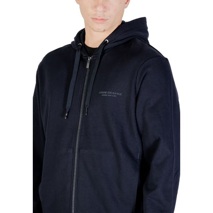 Armani Exchange Blue Cotton Hoodie