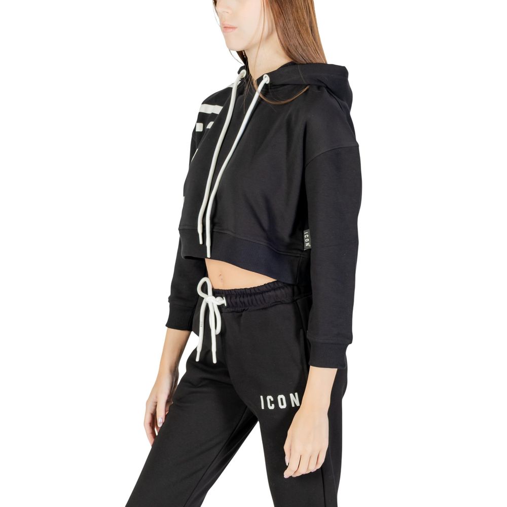 Icon Black Cotton Hoodie