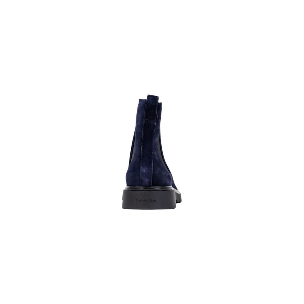Calvin Klein Jeans Blue Suede Leather Chelsea Boots