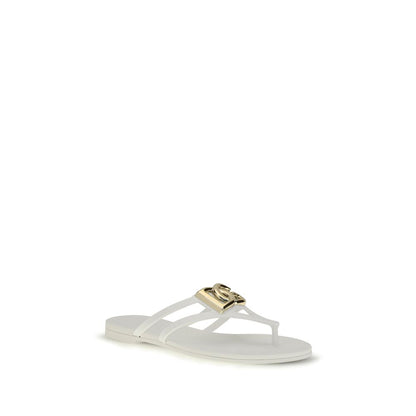 Dolce & Gabbana White Rubber Flip-Flop Sandals