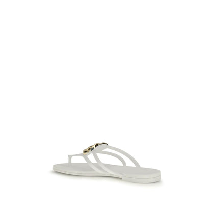 Dolce & Gabbana White Rubber Flip-Flop Sandals