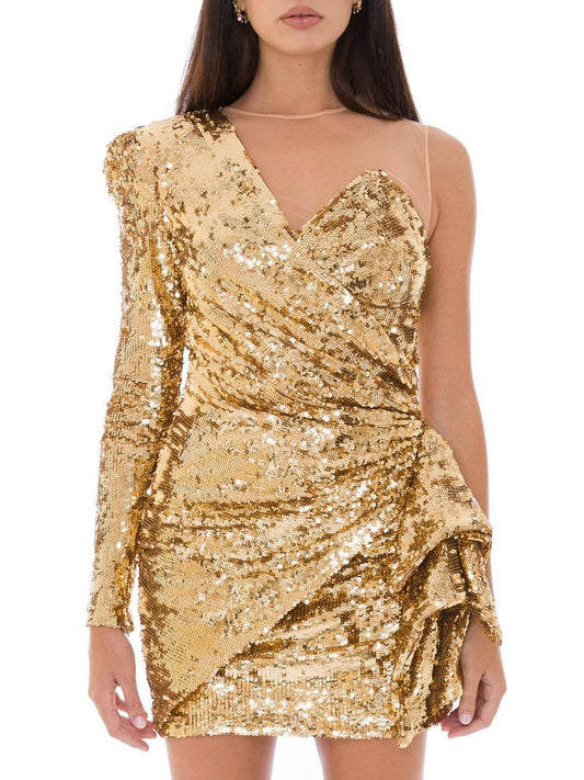 Elisabetta Franchi Bicolor Polyamide Short Dress