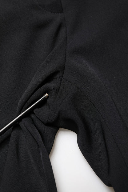 Dolce & Gabbana Black Wool High Waist Cropped Tapered Pants