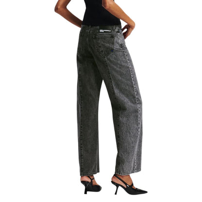 Karl Lagerfeld Black Cotton Relaxed Fit Jeans