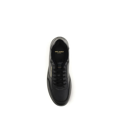 Saint Laurent Black Calf Leather Bos Taurus Low Top Sneakers