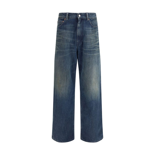 MM6 Blue Cotton Straight-Leg Jeans