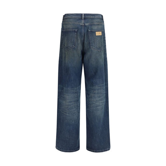MM6 Blue Cotton Straight-Leg Jeans