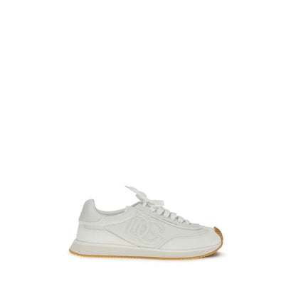 Dolce & Gabbana White Calf Leather Bos Taurus Athletic Sneakers