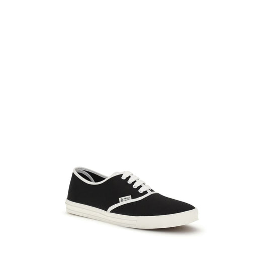 Prada Black Cotton Low Top Sneakers