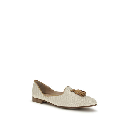 Fratelli Rossetti Beige Raffia Slip-On Loafers