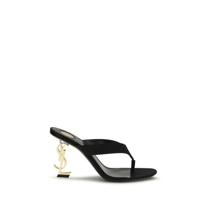 Saint Laurent Black Silk Sandals