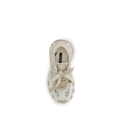 Dolce & Gabbana Beige Polyamide Low Top Sneakers