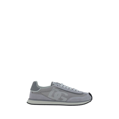 Dolce & Gabbana Gray Fabric Low Top Sneakers