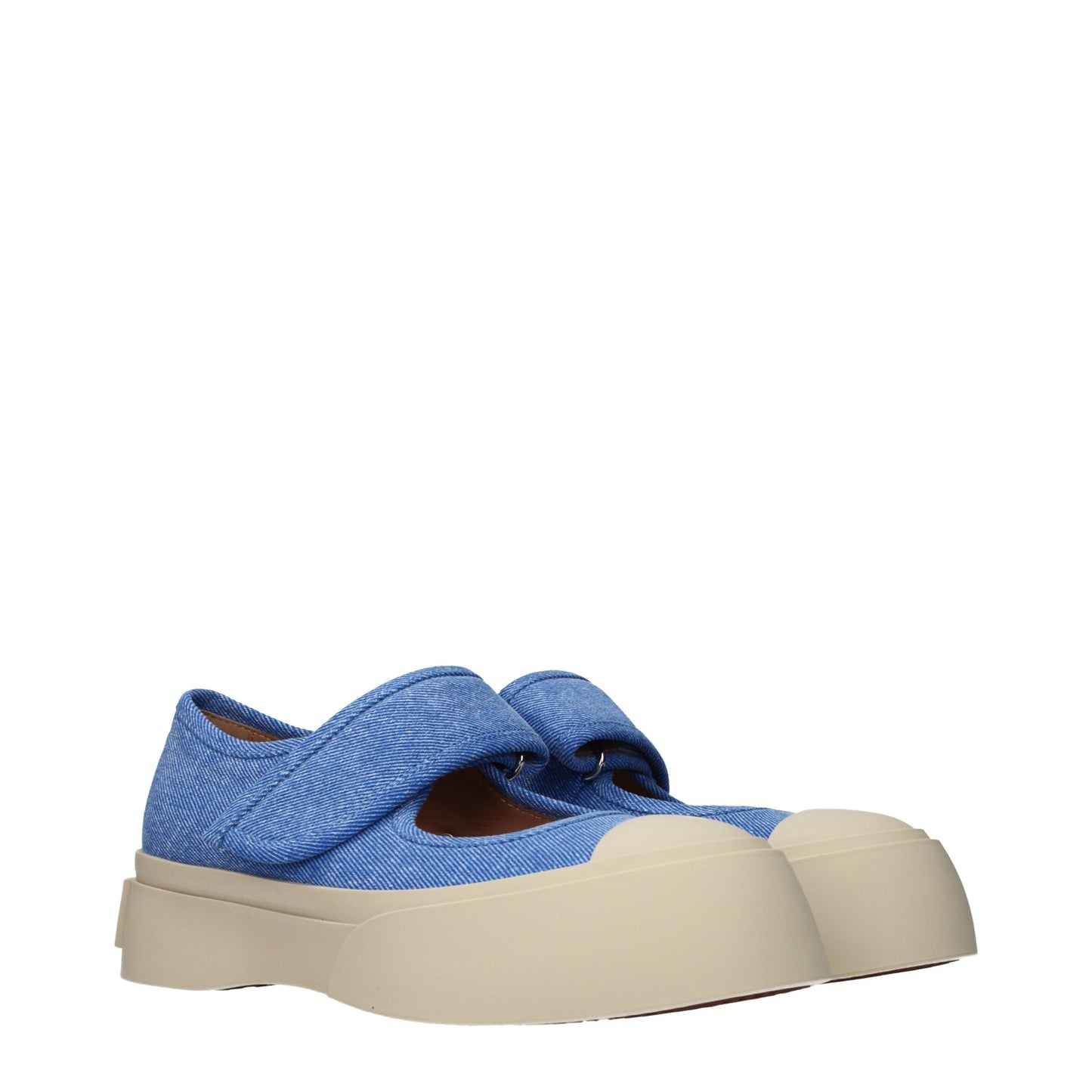 Marni Blue Fabric Low Top Sneakers